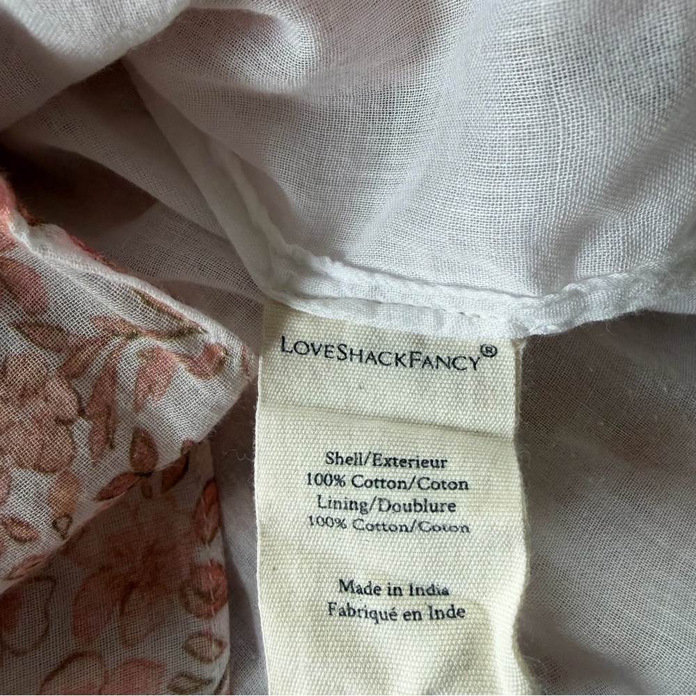 LOVESHACKFANCY Natasha Dress Vanilla Foam Ditsy Floral Print Size XS Cotton - Picture 13 of 16